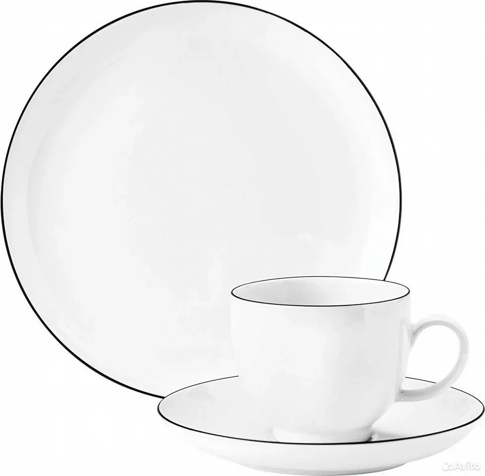 Кофейный сервиз Seltmann Weiden Lido Black Line - миниатюра 3