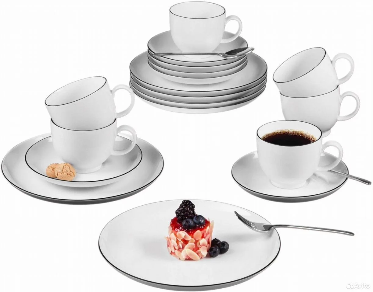 Кофейный сервиз Seltmann Weiden Lido Black Line - миниатюра 4