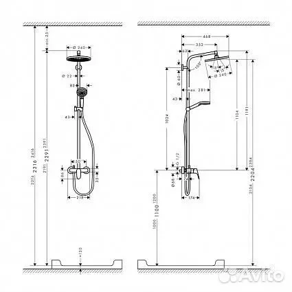 Hansgrohe Душевой комплект Crometta E 240 хром - миниатюра 3