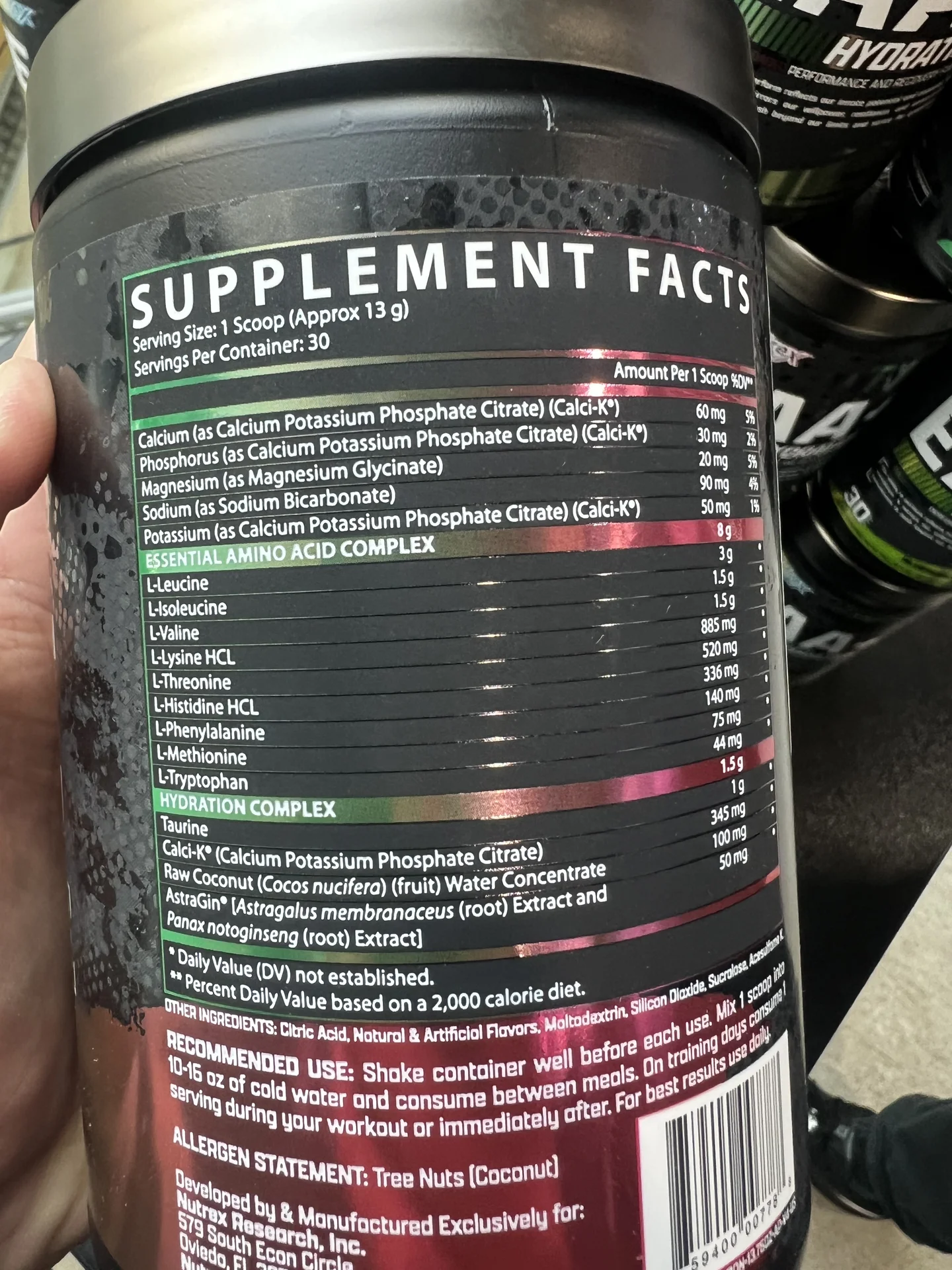 Аминокислоты Nutrex EAA Hydration 390g - миниатюра 2