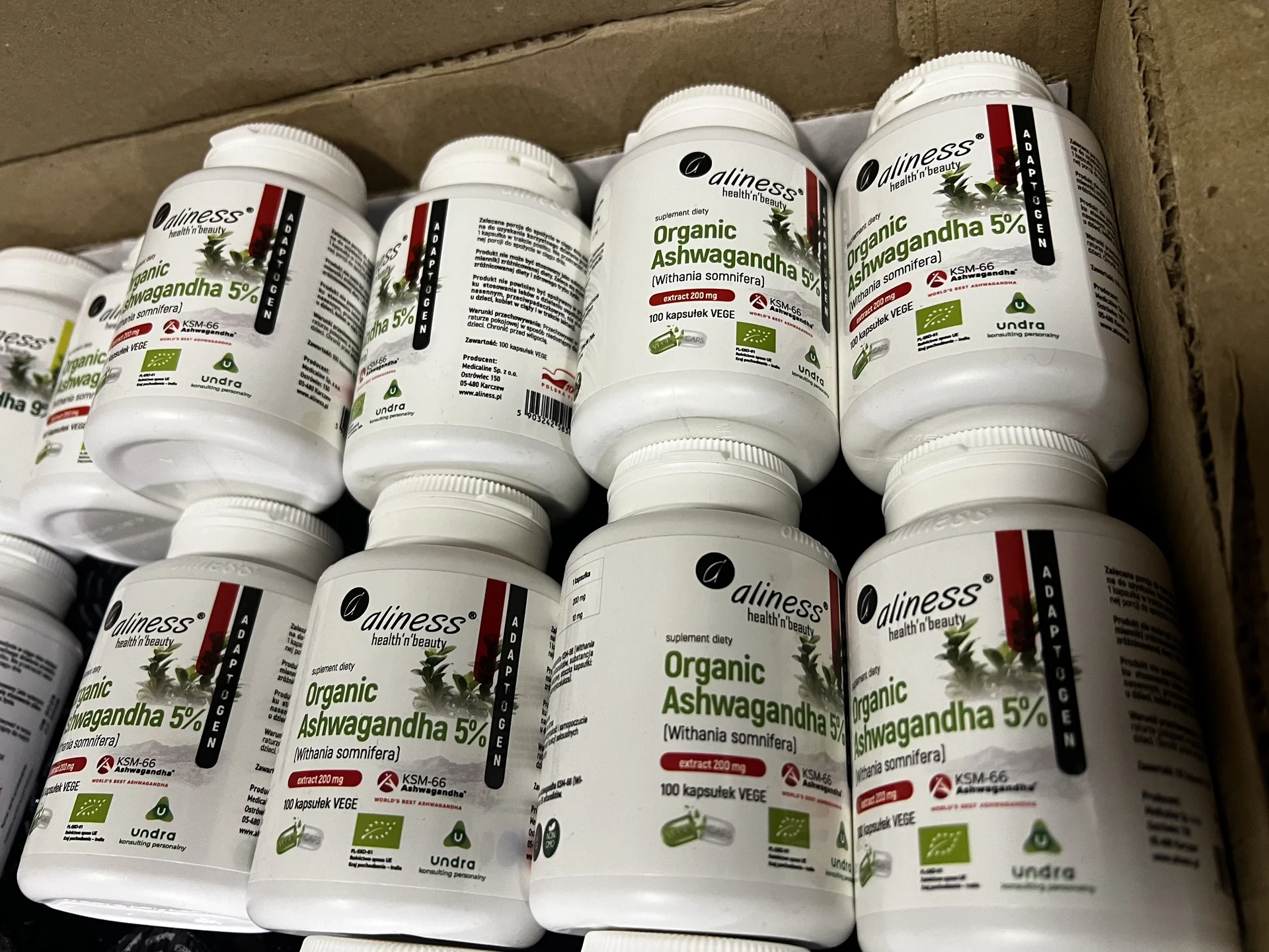 Aliness Organic Ashwagandha 5%, 100 капсул - изображение 1