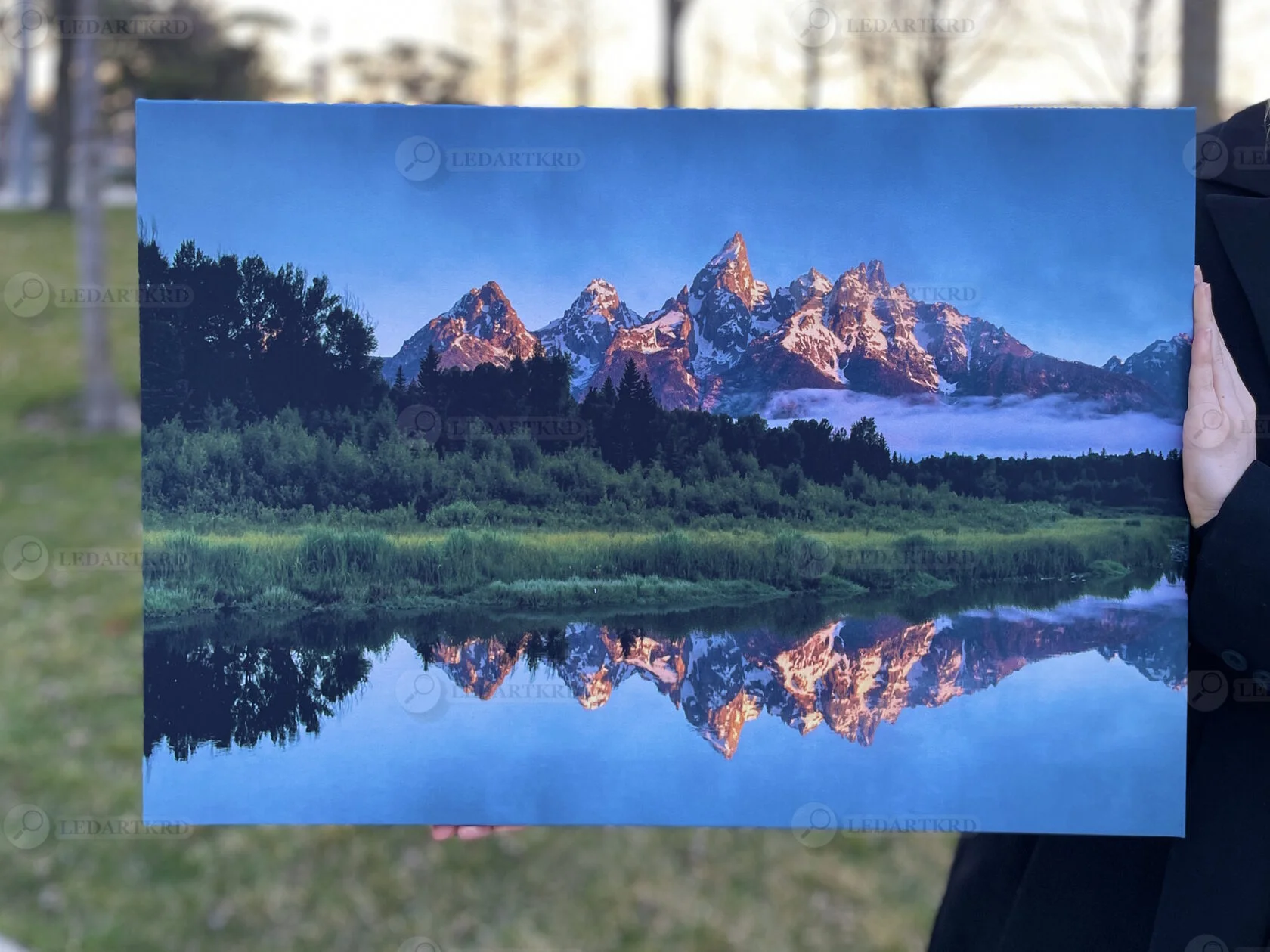 Картина с подсветкой "Горы Гранд Титон" 75x50 см - миниатюра 3