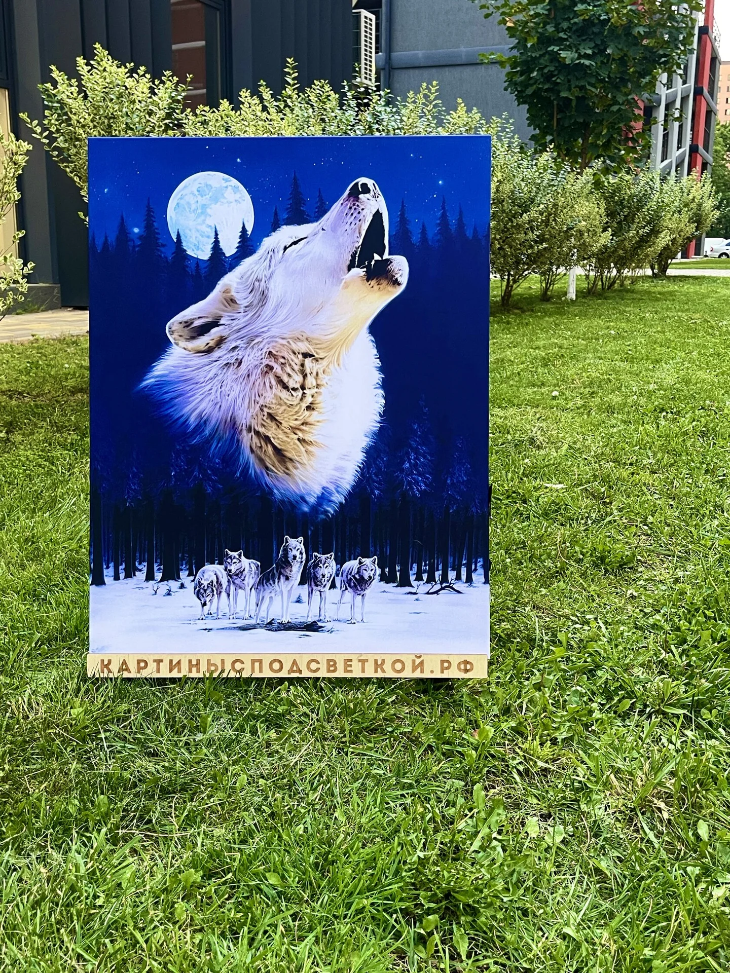 Картина с подсветкой "Ночной волк" 75x57 см - миниатюра 5