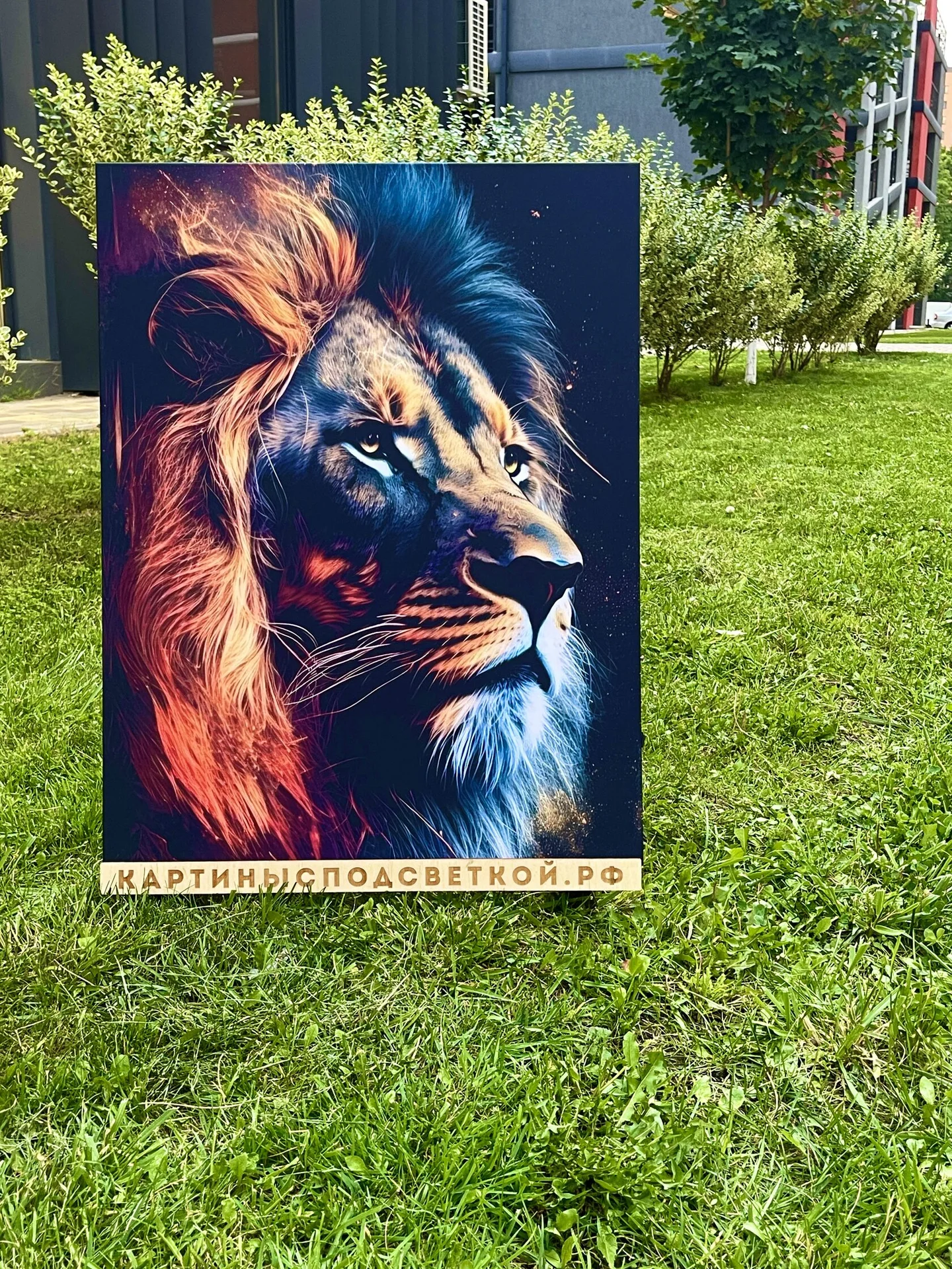 Картина с подсветкой "Лев" 65x50 см - миниатюра 3