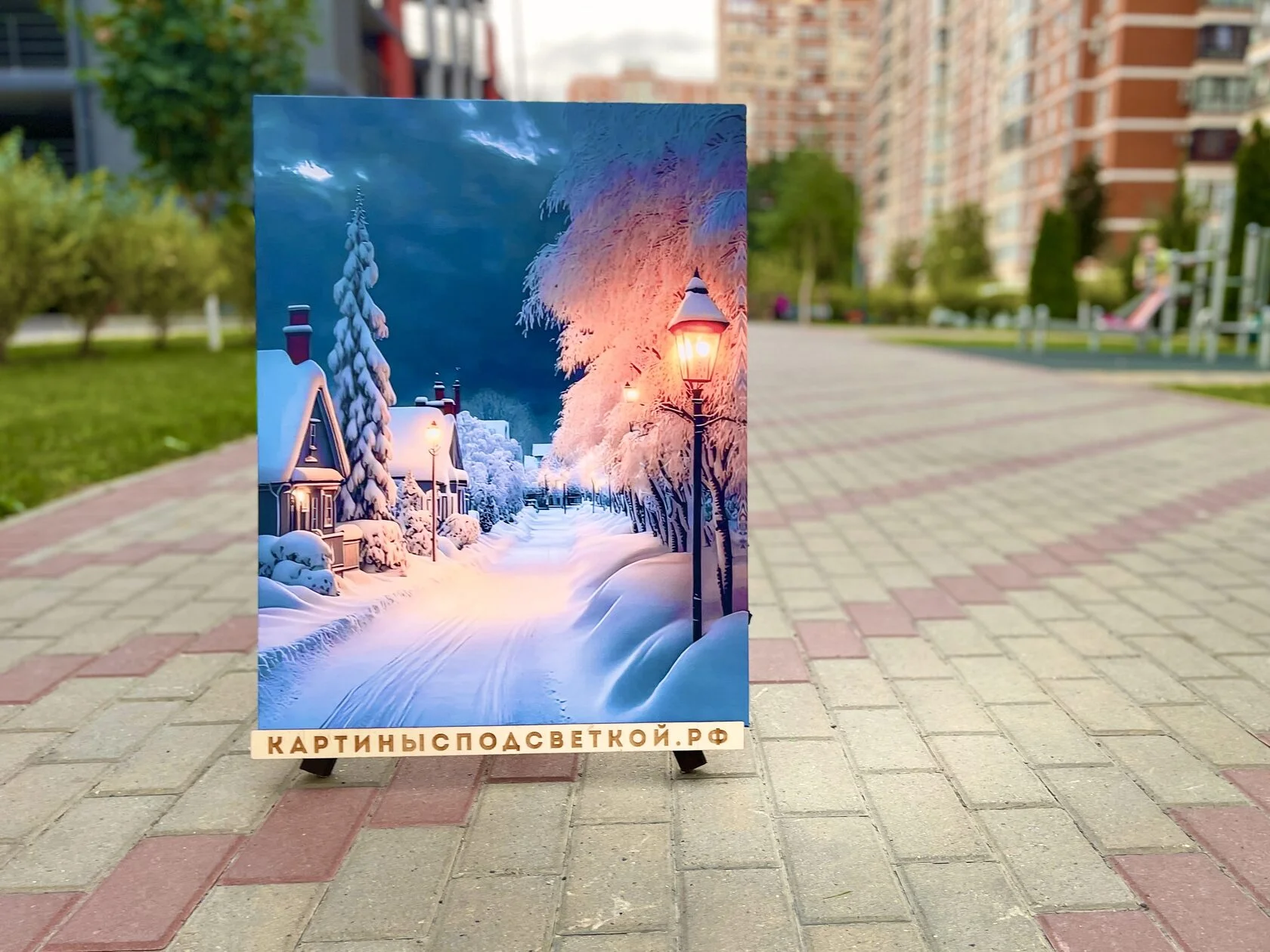 Картина с подсветкой "Теплая Зима" 75*57 см - миниатюра 3