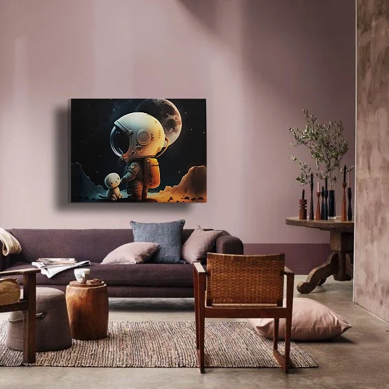 Картина с подсветкой "Космонавт с собачкой" 50x65 см - изображение 1