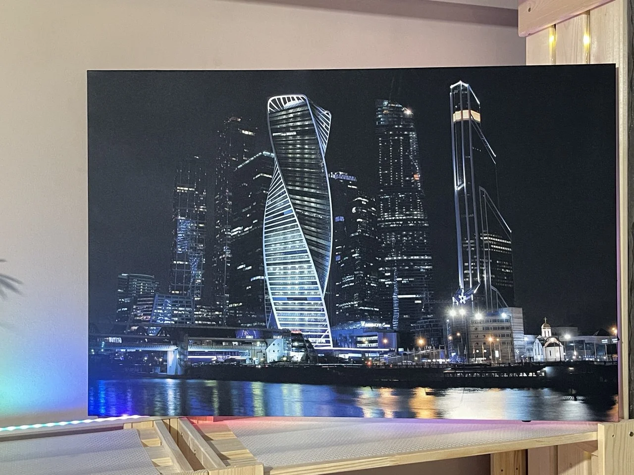 Картина с подсветкой "Москва-Сити" 75x50 см - миниатюра 2