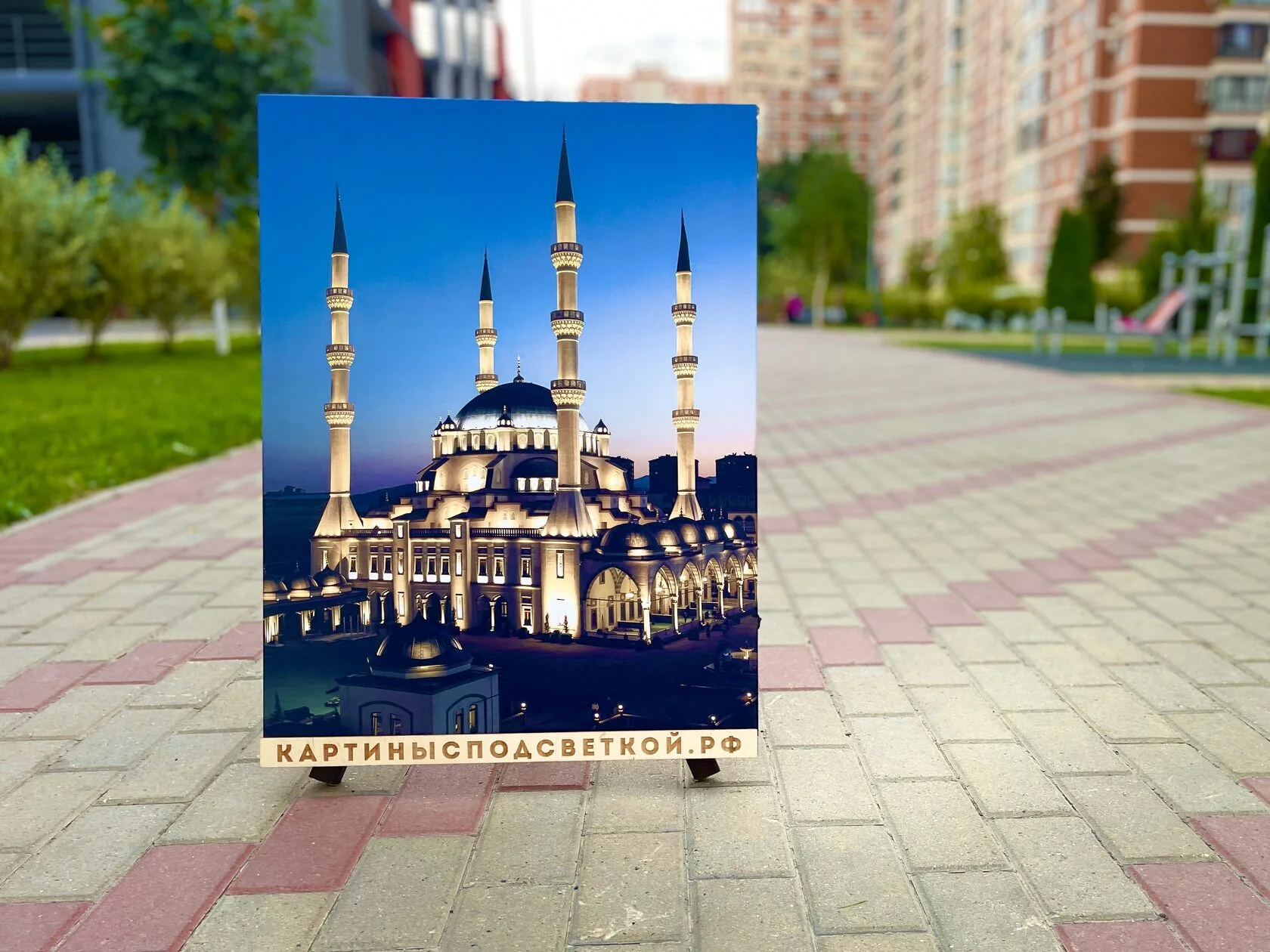 Картина с подсветкой "Сияние Мечети" 65x50 см - миниатюра 3