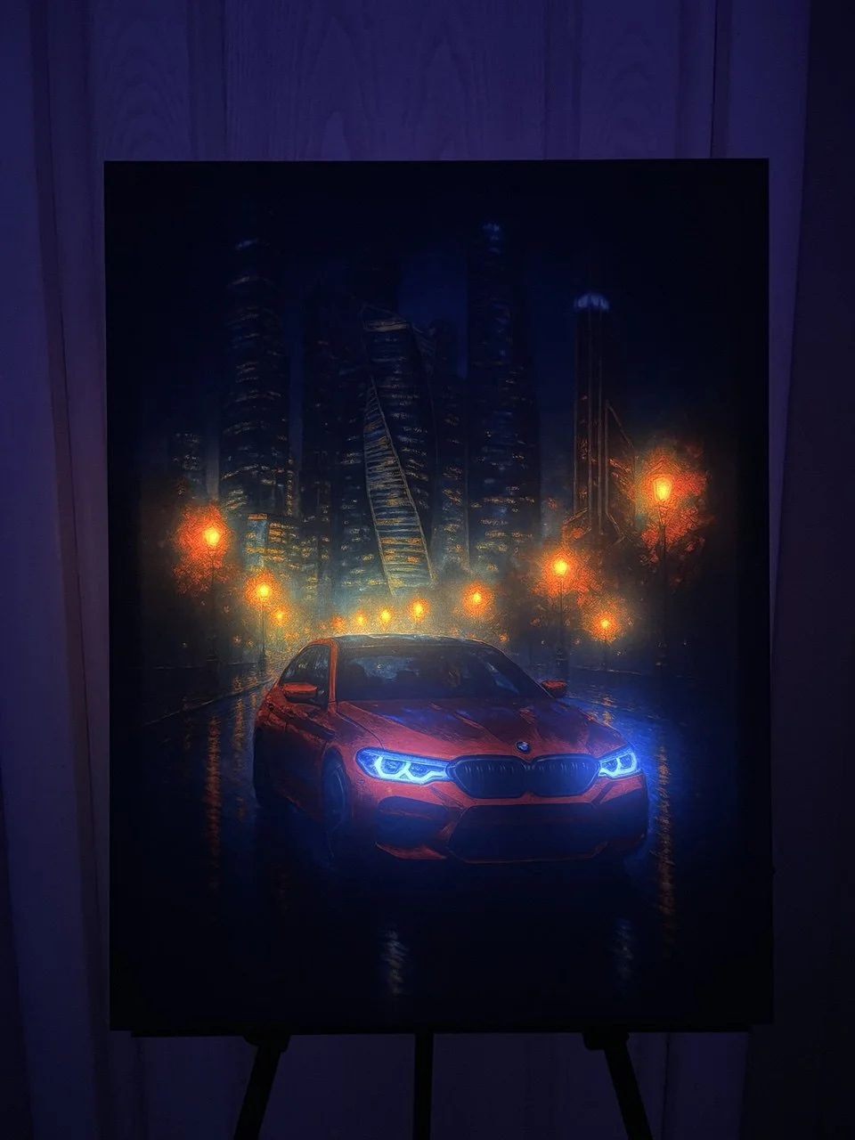 Картина с подсветкой "BMW-Москва" 65x50 см - изображение 1