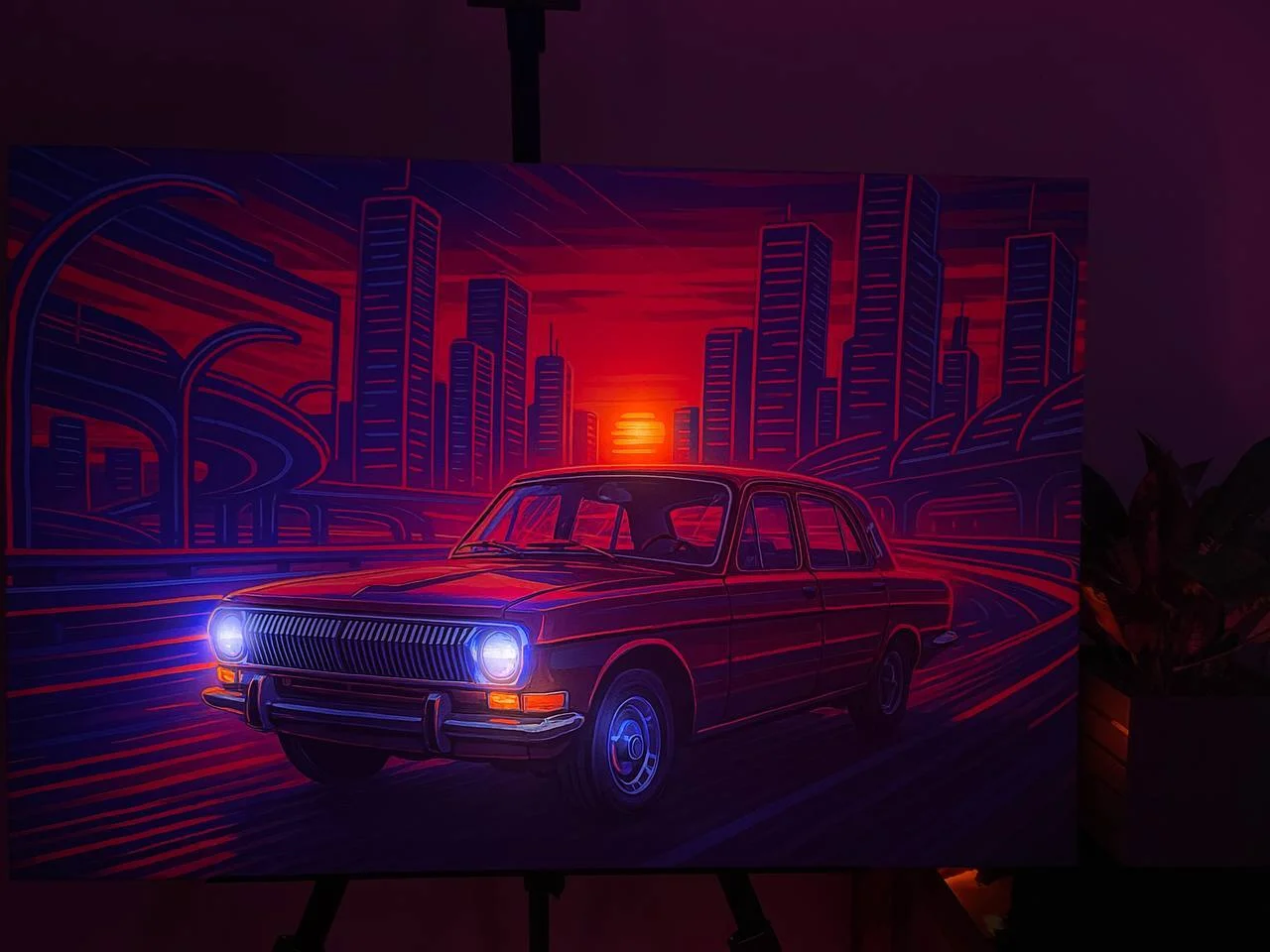 Картина с подсветкой "Город огней" 75x50 см - миниатюра 2
