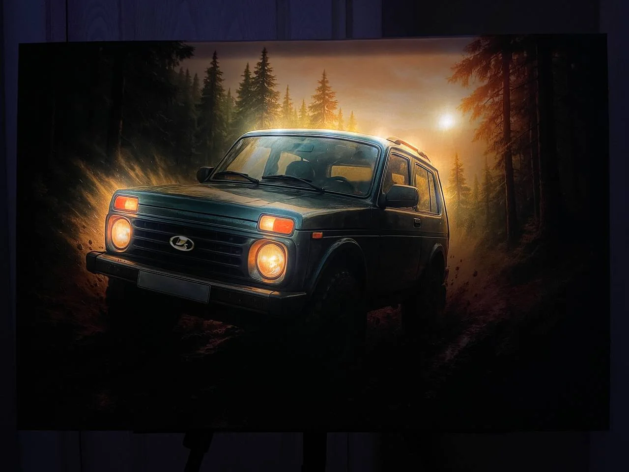 Картина с подсветкой "Нива" 75x50 см - миниатюра 2
