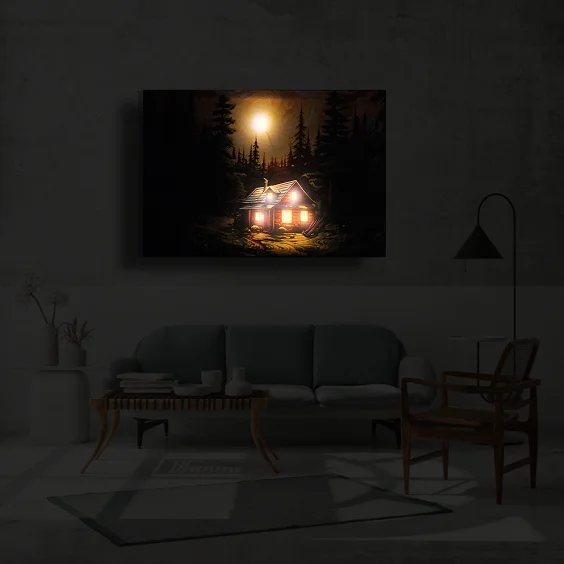 Картина с подсветкой "Лесной Этюд" 75x50 см - миниатюра 2