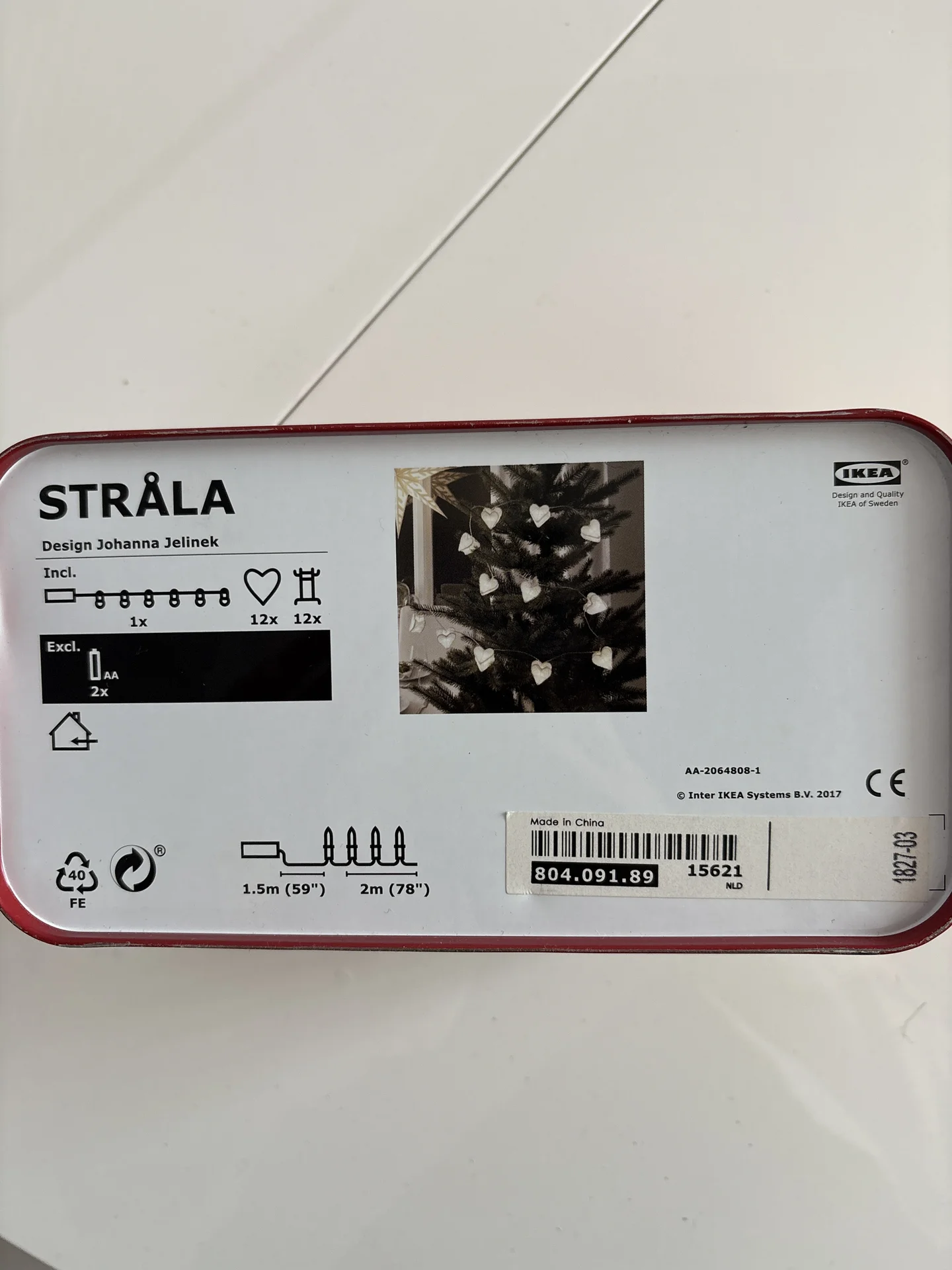 Гирлянда IKEA Strala сердца бумажная - миниатюра 5
