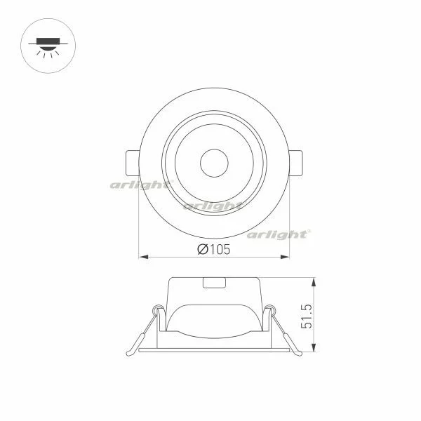 Светильник LTD-POLAR-TURN-R105-10W Warm3000 (WH, 36 deg, 230V) (Arlight - миниатюра 3
