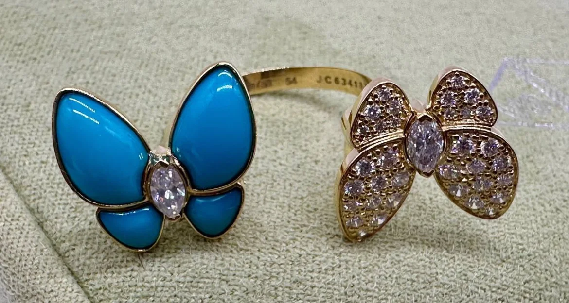 Золотое кольцо Van cleef Бирюза - миниатюра 4
