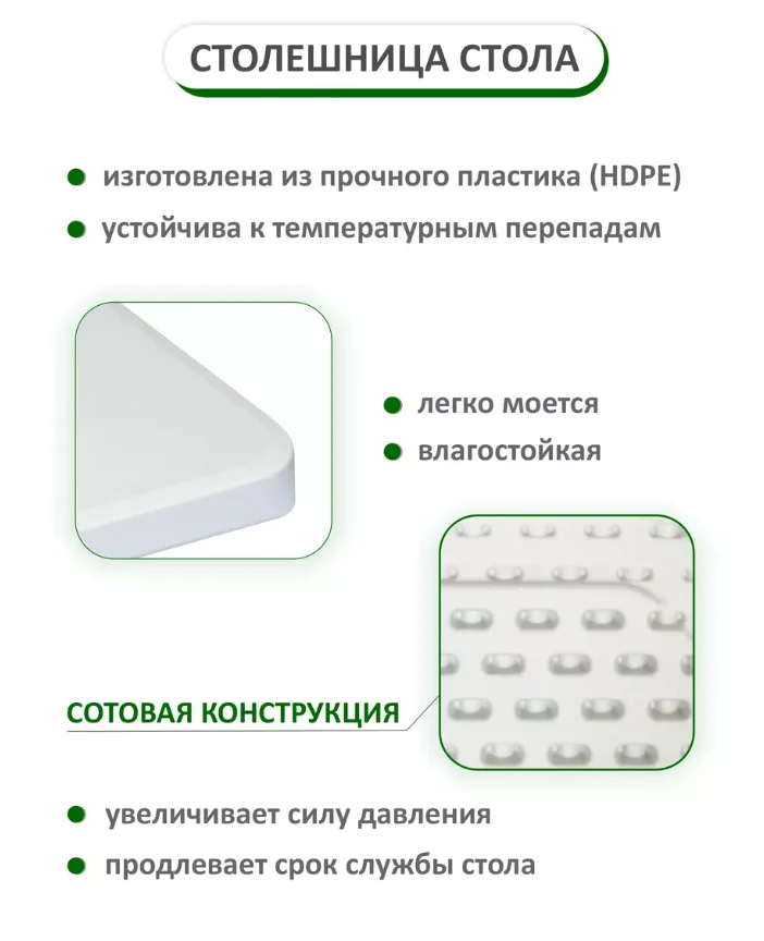 Стол складной пластиковый 152×71×74 см, до 120 кг (TRS152) - миниатюра 5