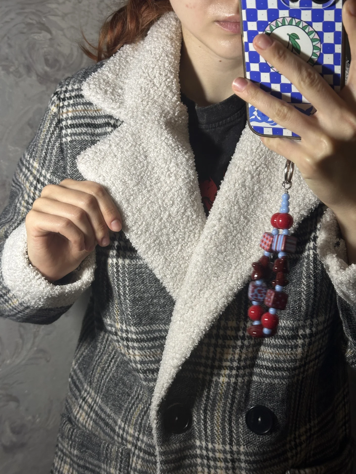 Пальто в клетку осеннее oversize с кепи - миниатюра 3