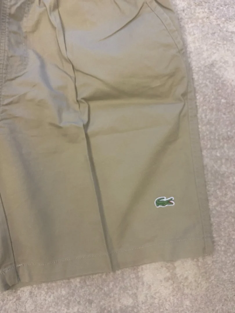 Шорты мужские Lacoste новые оригинал XL бежевые - миниатюра 3