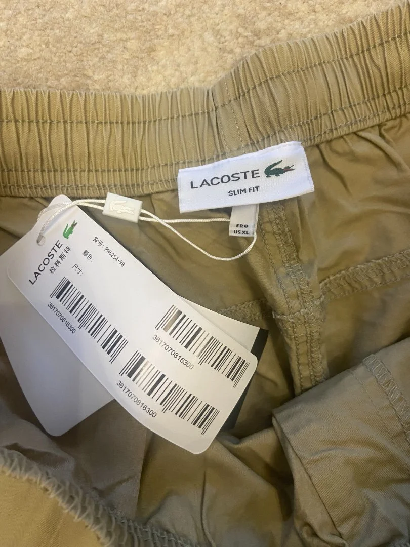 Шорты мужские Lacoste новые оригинал XL бежевые - миниатюра 5