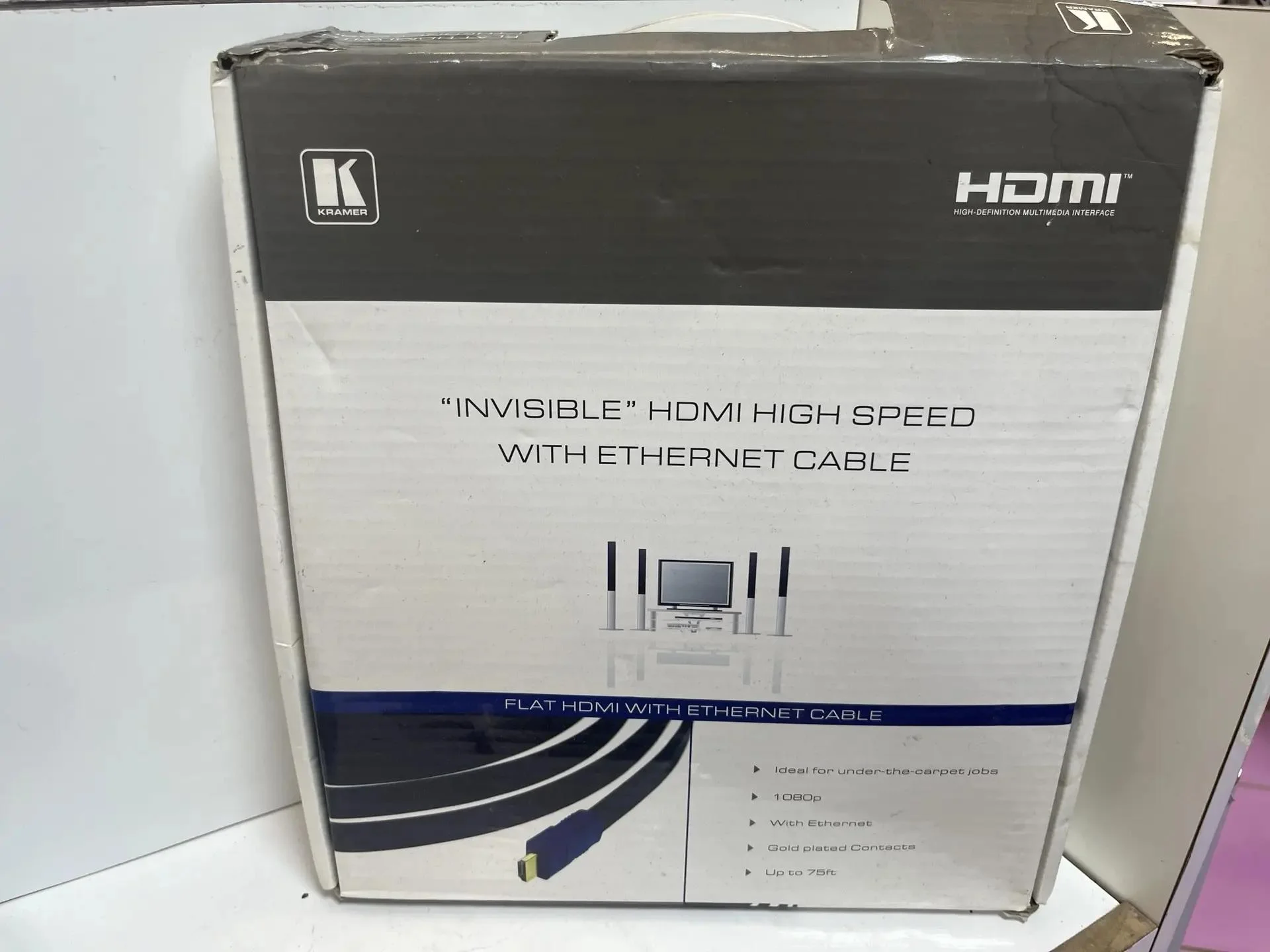 Кабель цифровой аудио-видео Kramer HDMI (M-M) Flat 22.9m (C-HM/HM/FLAT/ETH-75)