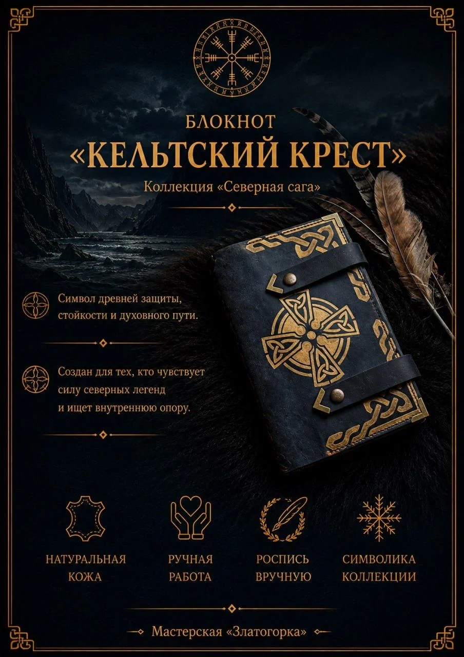 Кожаный Блокнот Кельтский крест - миниатюра 3