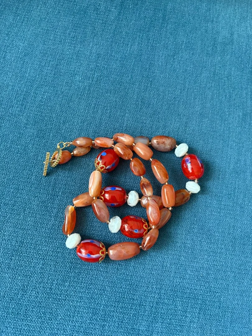 Бусы колье из сердолика - миниатюра 5