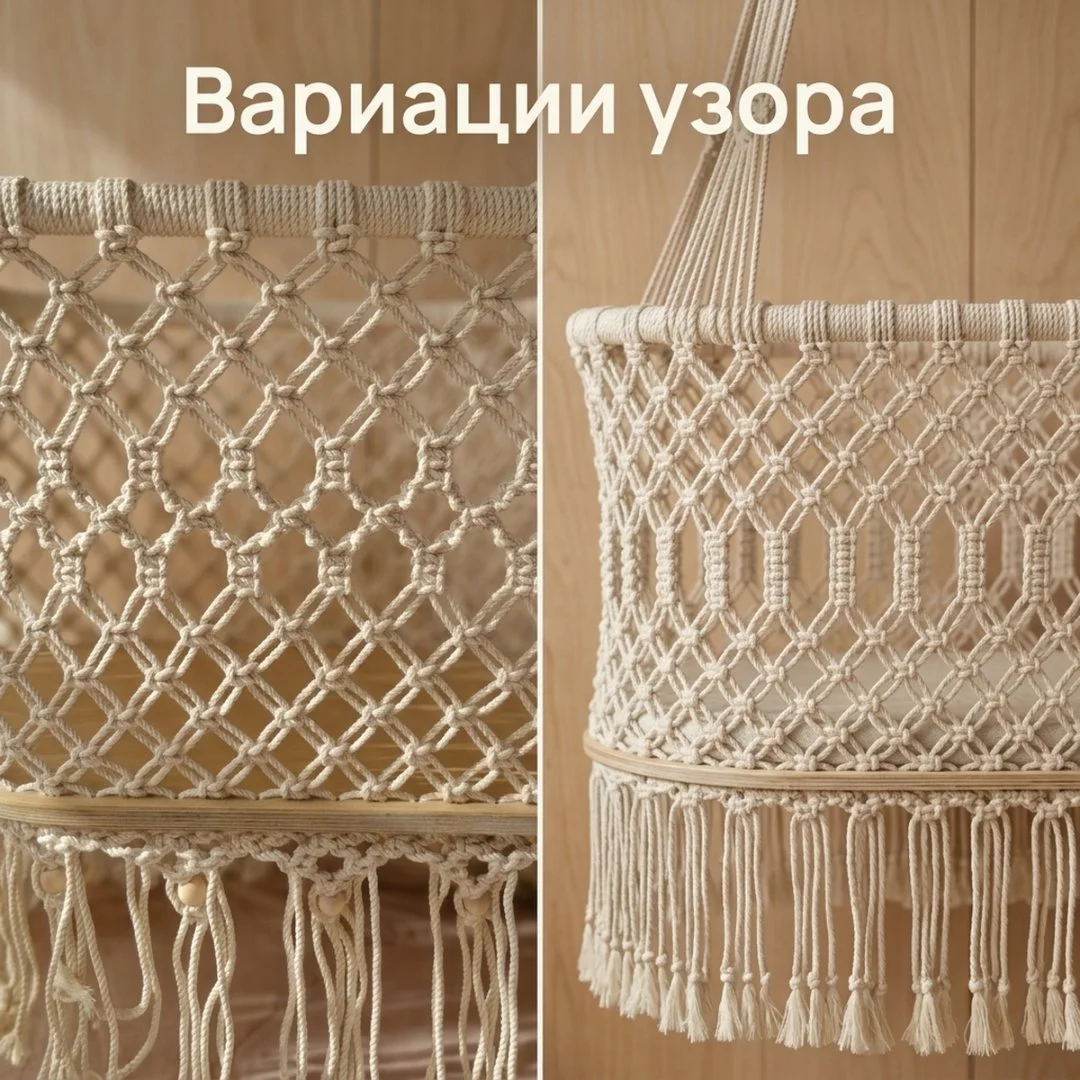 Макраме люлька-колыбель ручной работы - миниатюра 5