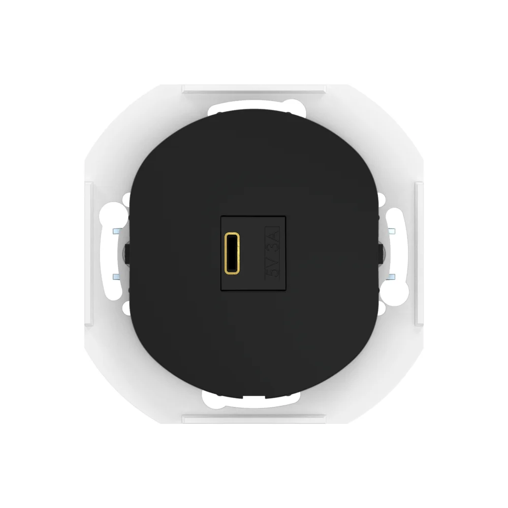 Розетка скрытой установки CADUCEUS ALING EON USB тип С для зарядки 1-го устройства, 3А, 5В=, 250В~, - миниатюра 4