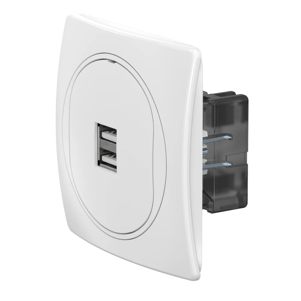 Розетка скрытой установки CADUCEUS ALING EON USB тип A для зарядки устройств, двойная, 2,1А, 5В=, 25 - изображение 1
