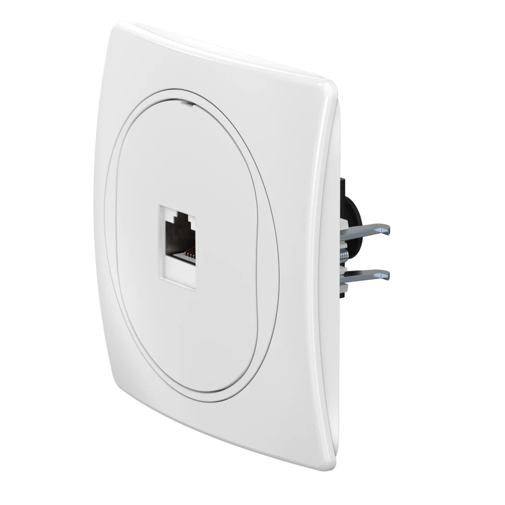 Розетка скрытой установки компьютерная CADUCEUS ALING EON с модулем Keystone RJ45 8P8C, cat.6A, UTP - изображение 1