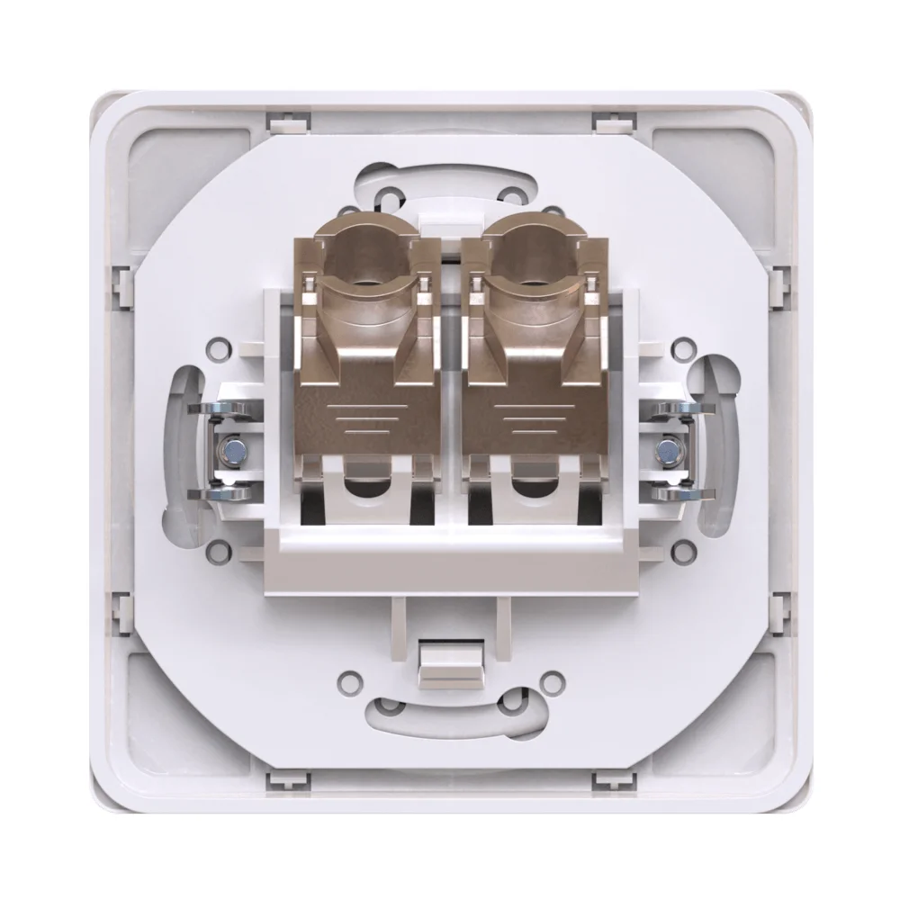 Розетка скрытой установки двойная компьютерная CADUCEUS ALING EON с модулями Keystone RJ45 8P8C, cat - миниатюра 3
