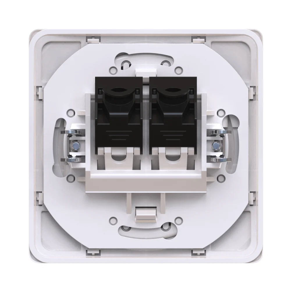 Розетка скрытой установки двойная компьютерная CADUCEUS ALING EON с модулями Keystone RJ45 8P8C, cat - миниатюра 3