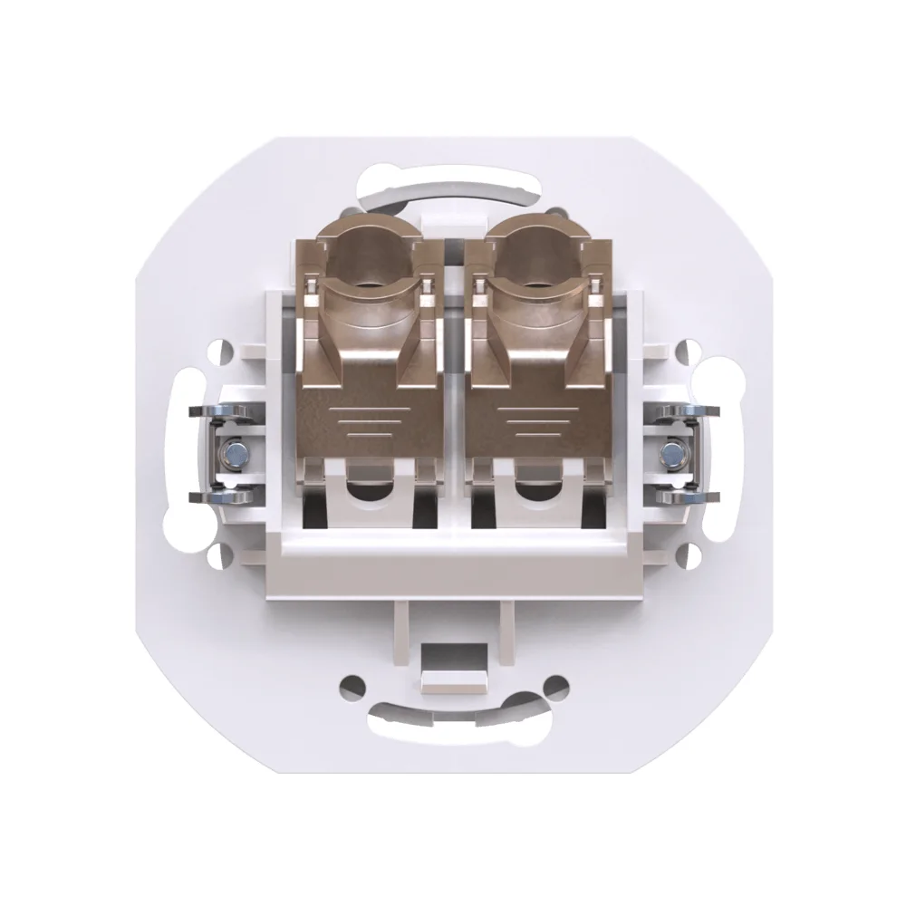Встраиваемая двойная компьютерная розетка CADUCEUS ALING EON с модулями Keystone RJ45 8P8C cat.5e FT - миниатюра 3