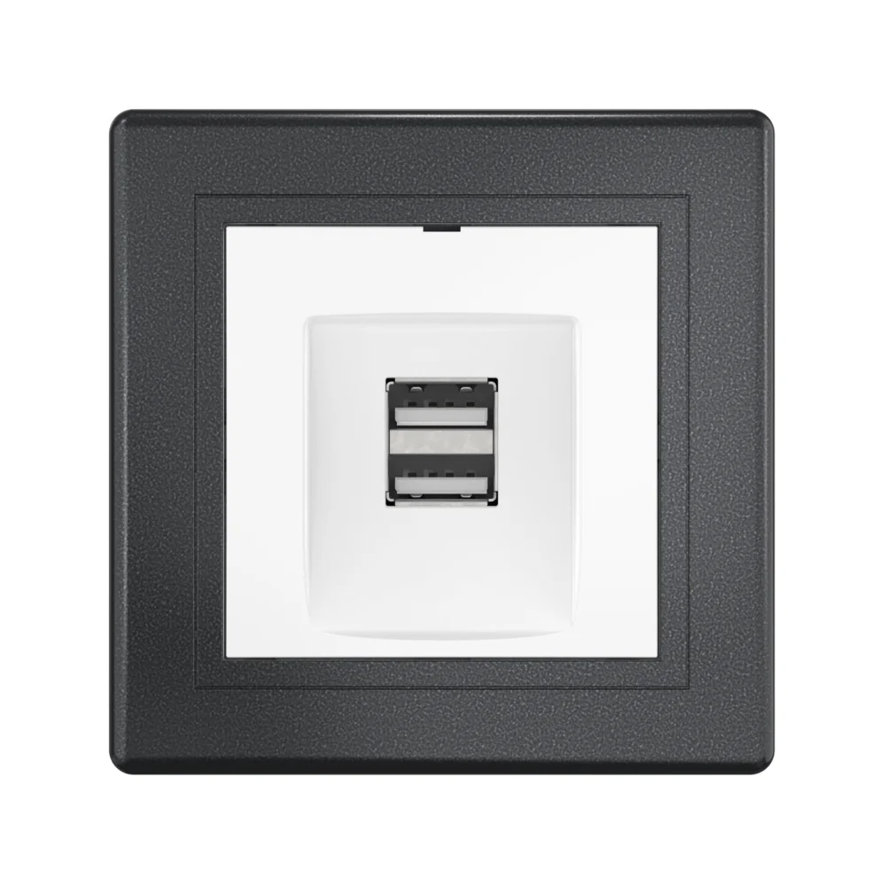 Розетка скрытой установки CADUCEUS ALING PRESTIGE двойная, USB, тип А, для зарядки устройств, 2,1А - миниатюра 5