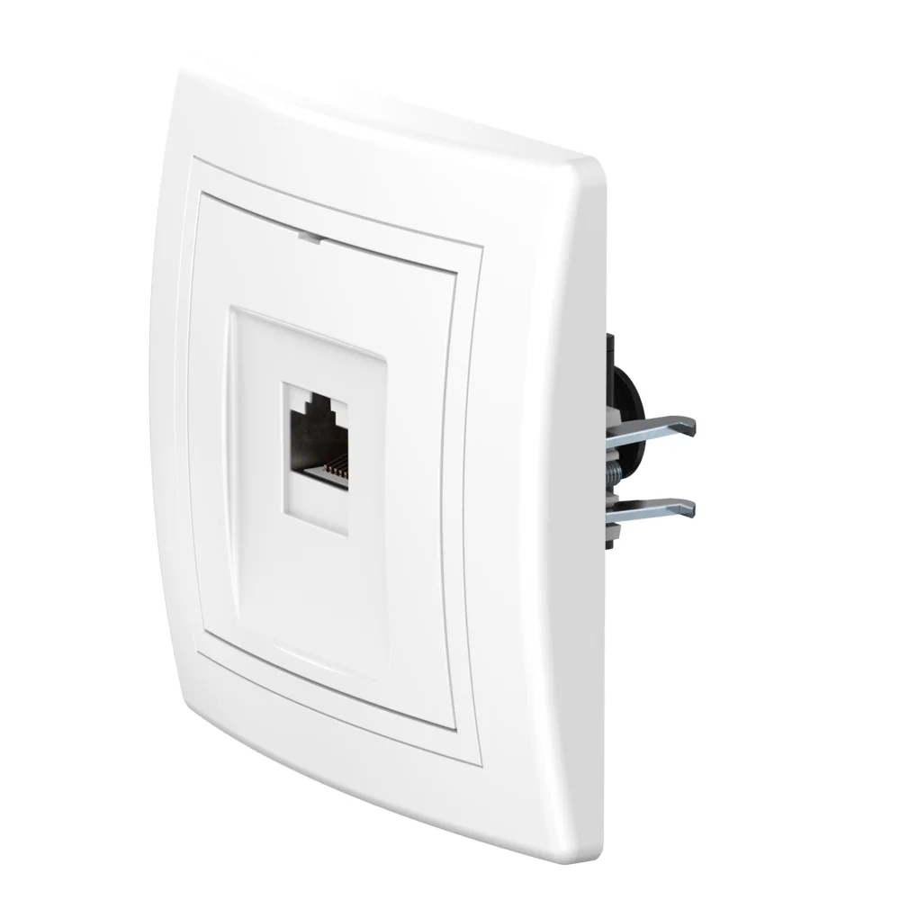 Розетка скрытой установки CADUCEUS ALING PRESTIGE компьютерная с модулем Keystone RJ45 8P8C, cat.6A - изображение 1