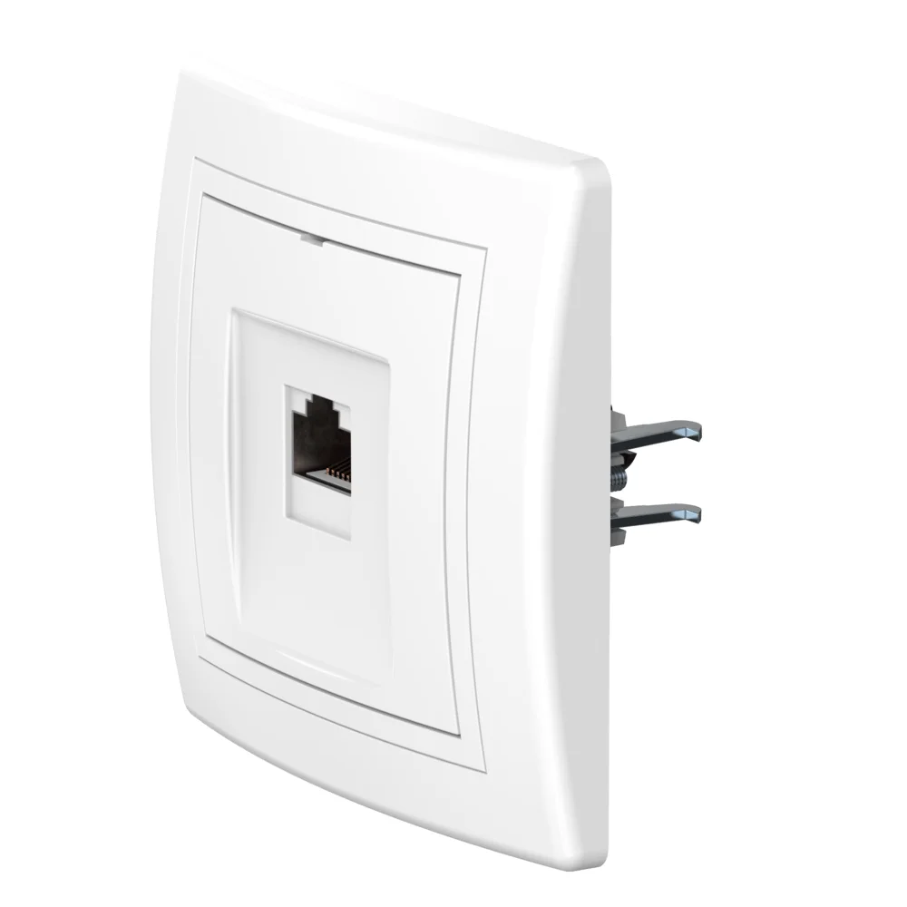 Розетка скрытой установки CADUCEUS ALING PRESTIGE компьютерная с модулем Keystone RJ45 8P8C cat.6 - изображение 1