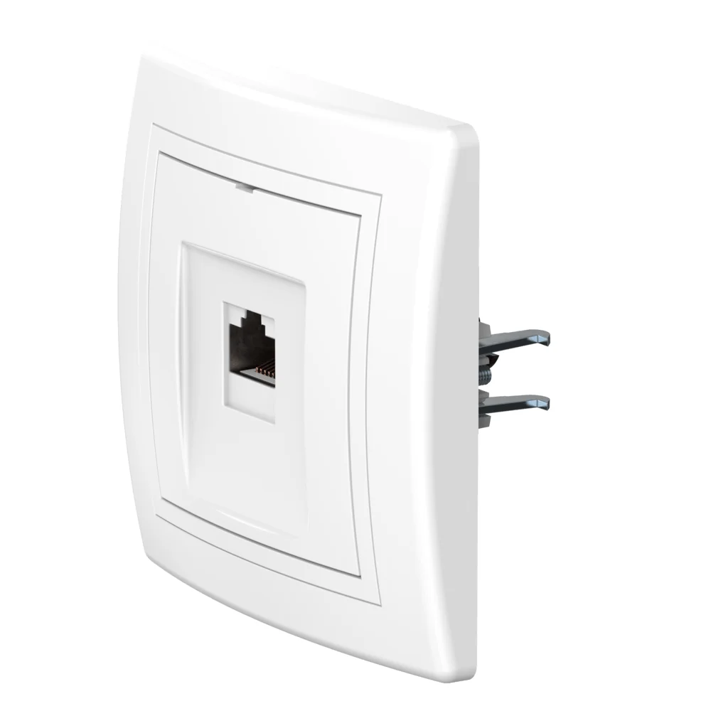 Розетка скрытой установки CADUCEUS ALING PRESTIGE компьютерная с модулем Keystone RJ45 8P8C, cat.6 - изображение 1