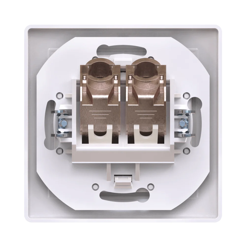 Розетка скрытой установки CADUCEUS ALING PRESTIGE двойная, компьютерная с модулями Keystone RJ45 - миниатюра 3
