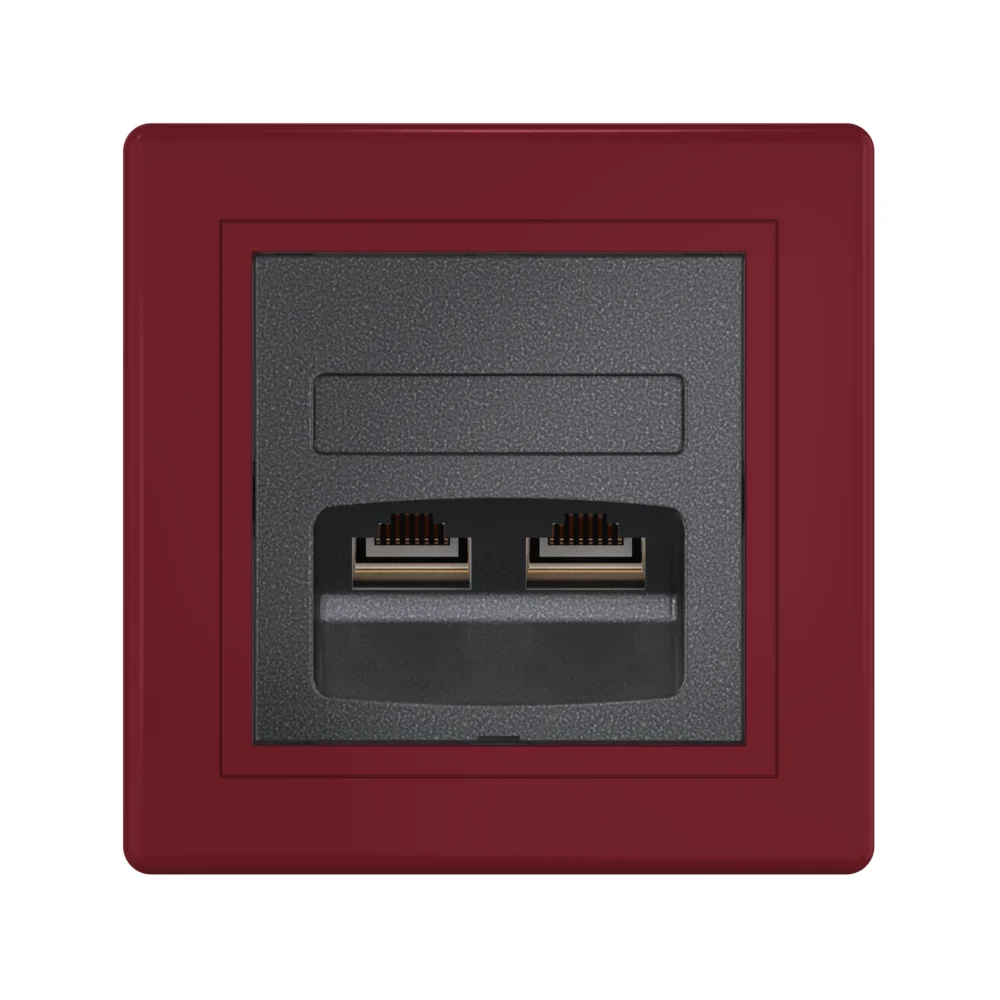 Розетка скрытой установки CADUCEUS ALING PRESTIGE двойная, компьютерная с модулями Keystone RJ45 - миниатюра 9