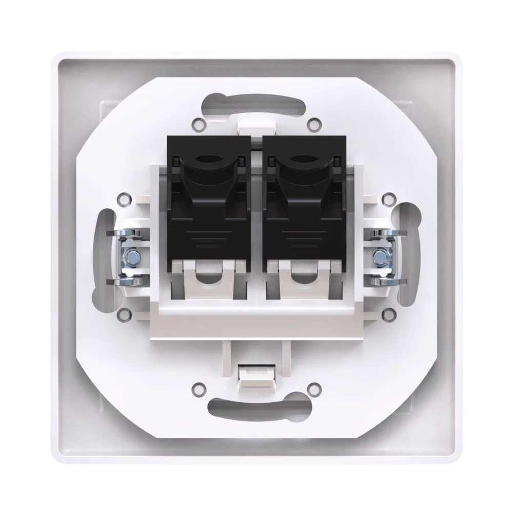 Розетка скрытой установки CADUCEUS ALING PRESTIGE двойная, компьютерная с модулями Keystone RJ45 - миниатюра 3