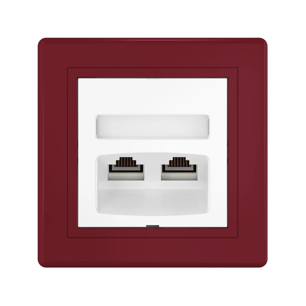 Розетка скрытой установки CADUCEUS ALING PRESTIGE двойная, компьютерная с модулями Keystone RJ45 - миниатюра 8