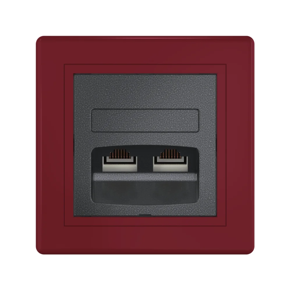 Розетка скрытой установки CADUCEUS ALING PRESTIGE двойная, компьютерная с модулями Keystone RJ45 - миниатюра 9