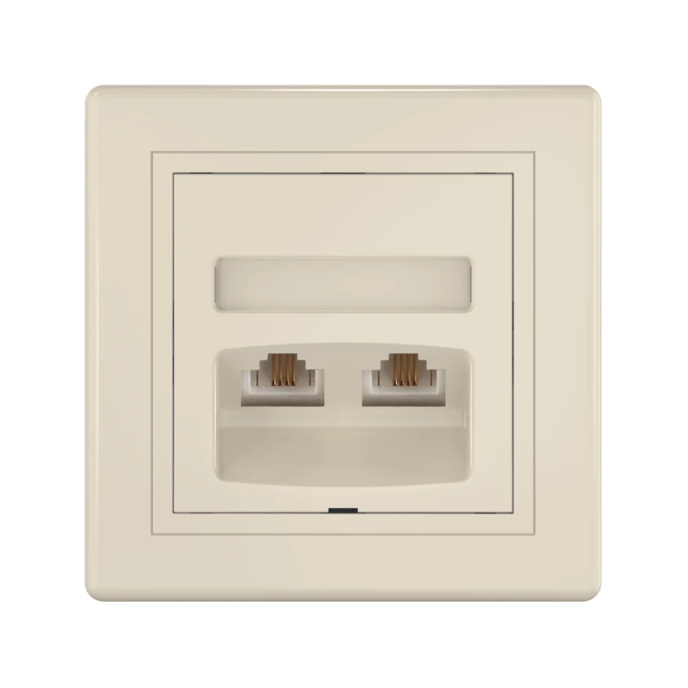 Розетка скрытой установки CADUCEUS ALING PRESTIGE с модулями Keystone 2хRJ12 6P6C cat. 3, двойная - миниатюра 4