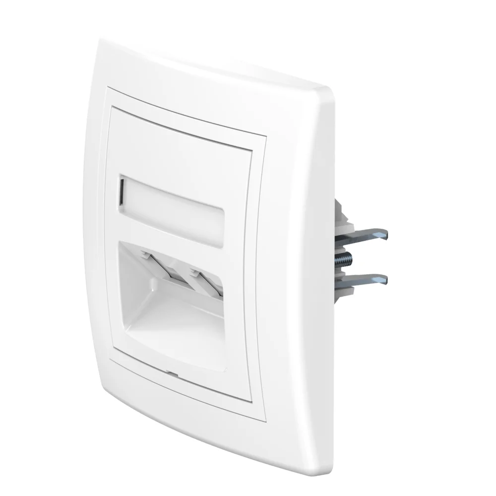 Розетка скрытой установки CADUCEUS ALING PRESTIGE с модулями Keystone 2хRJ12 6P4C - изображение 1