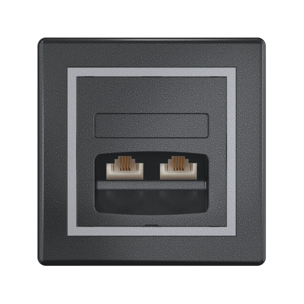 Розетка скрытой установки CADUCEUS ALING PRESTIGE с модулями Keystone 2хRJ12 6P4C - миниатюра 5