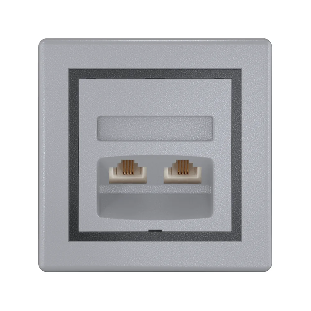 Розетка скрытой установки CADUCEUS ALING PRESTIGE с модулями Keystone 2хRJ12 6P4C - миниатюра 6
