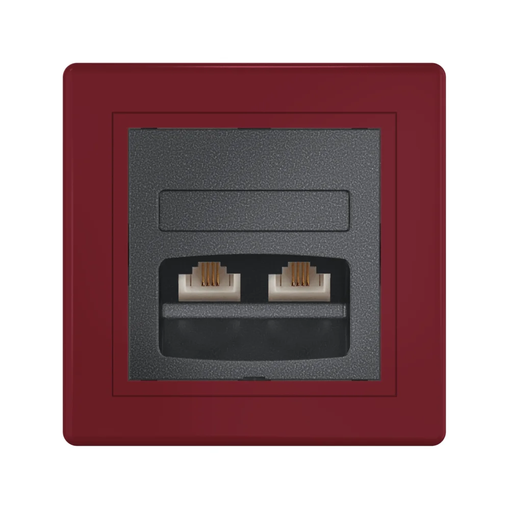 Розетка скрытой установки CADUCEUS ALING PRESTIGE с модулями Keystone 2хRJ12 6P4C - миниатюра 9