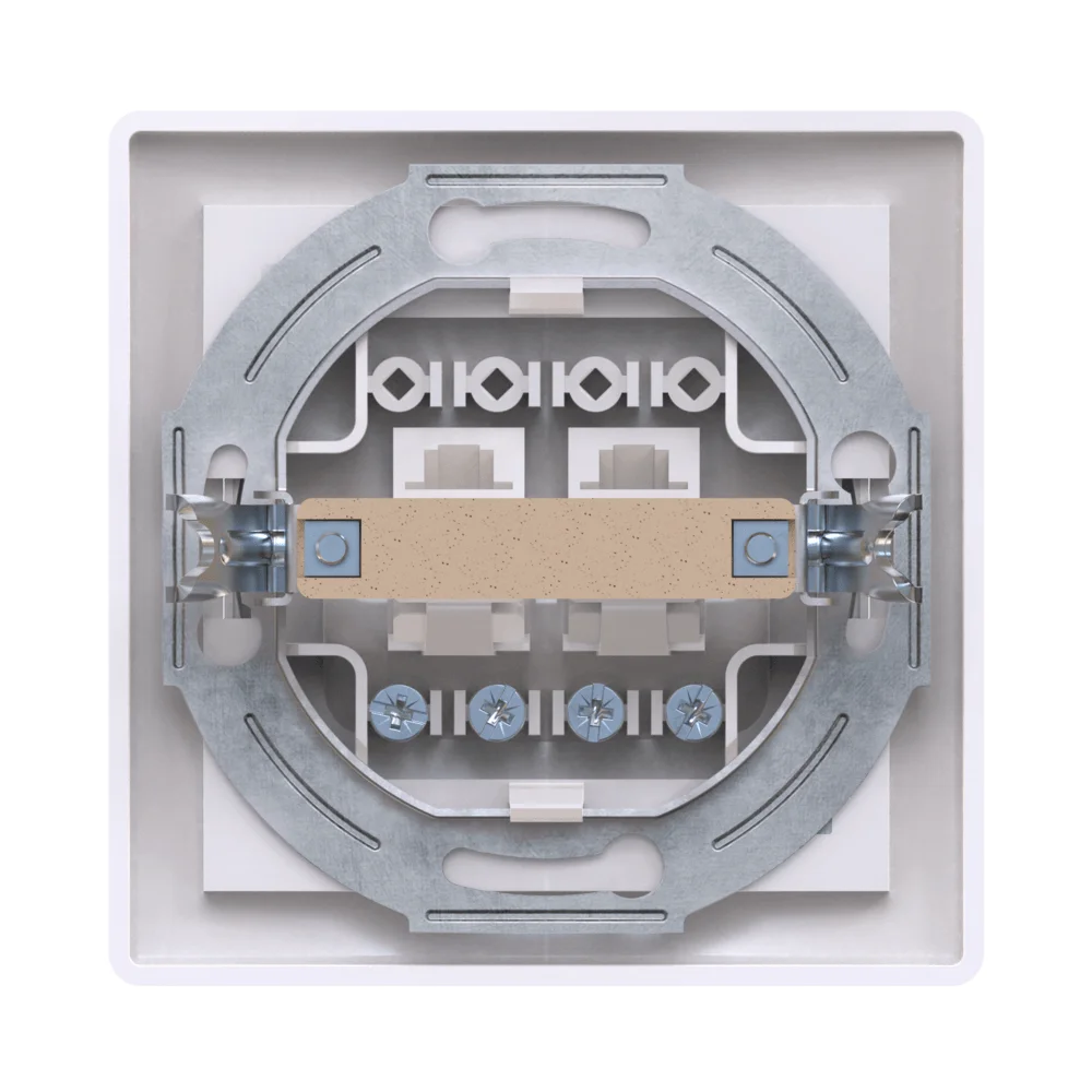 Розетка скрытой установки CADUCEUS ALING PRESTIGE, 2хRJ12 6P2C, двойная, телефонная - миниатюра 3