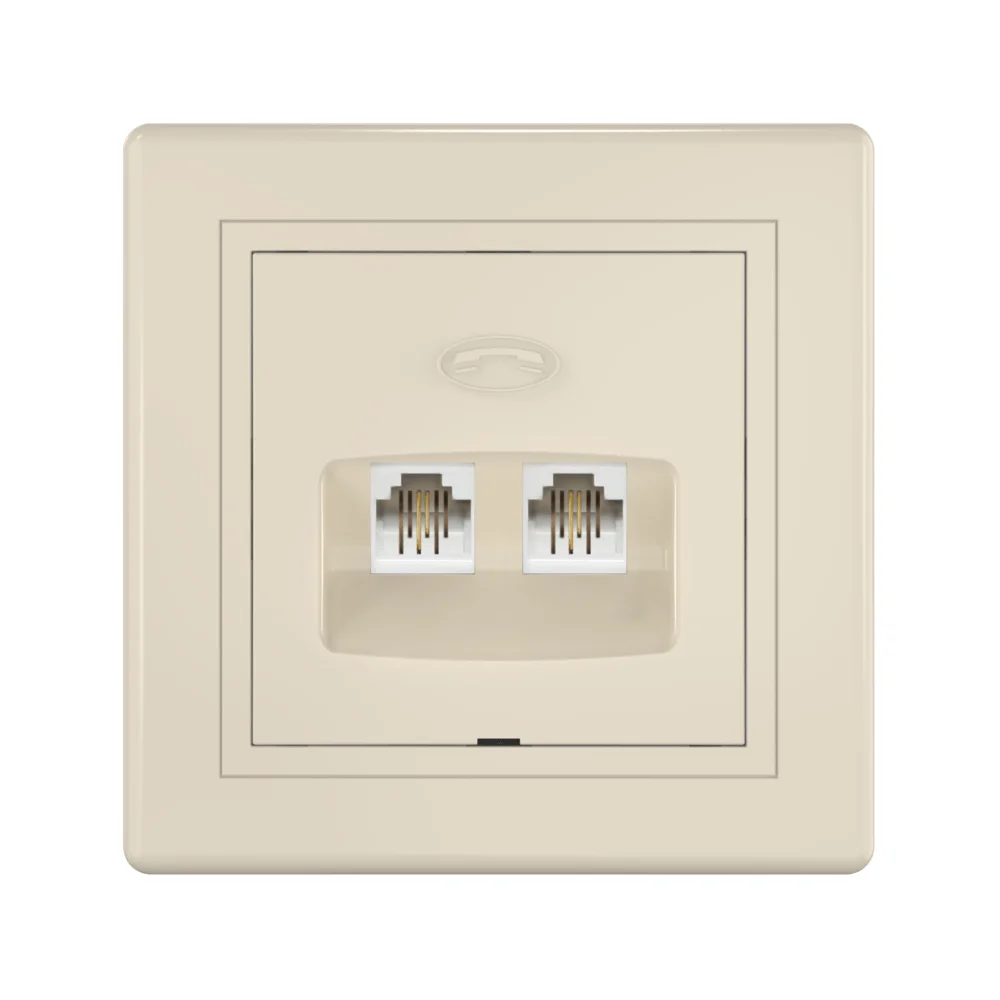Розетка скрытой установки CADUCEUS ALING PRESTIGE, 2хRJ12 6P2C, двойная, телефонная - миниатюра 4