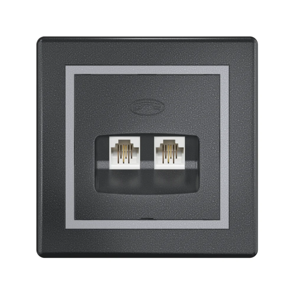 Розетка скрытой установки CADUCEUS ALING PRESTIGE, 2хRJ12 6P2C, двойная, телефонная - миниатюра 5